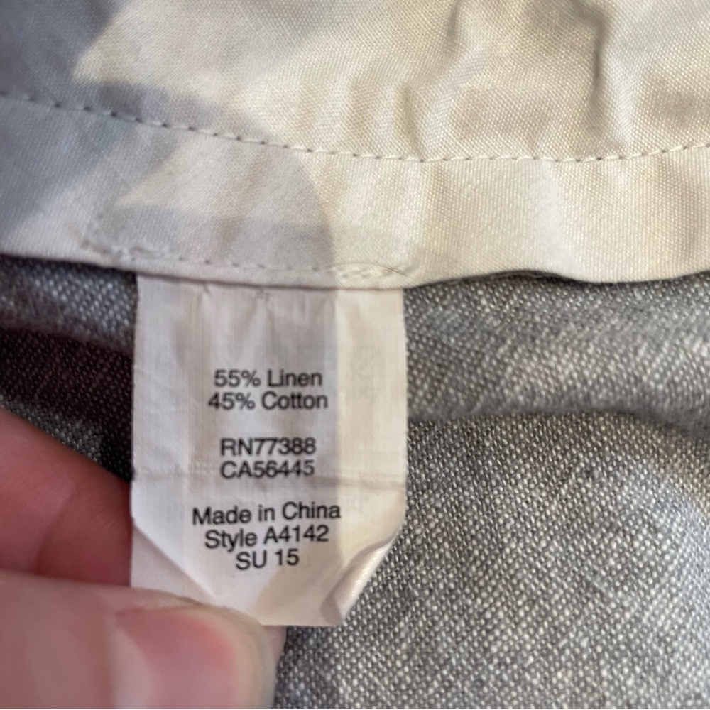 J.Crew Mens Linen Cotton Blend Gray Shorts Size 34 Inseam 8in Summer Lightweight - Picture 11 of 16